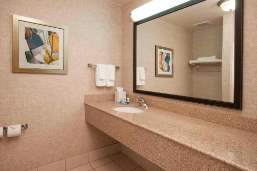 a bathroom with a sink and a mirror at Fairfield Inn & Suites El Centro in El Centro