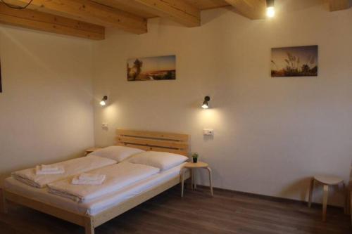 a bedroom with a bed in a room at Ubytování Vinohrádky in Nový Poddvorov
