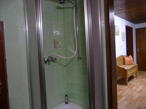 ein Bad mit einer Dusche und einer Badewanne in der Unterkunft Ferienwohnung Natter in Mellau in Mellau
