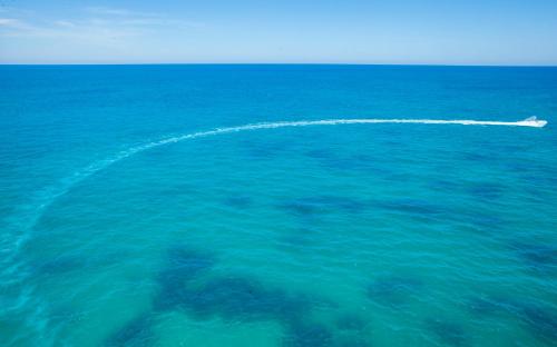 a boat in the middle of the ocean at Seabel Aladin Djerba in Aghīr