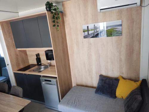 Kuchyň nebo kuchyňský kout v ubytování Mobile homes Paun