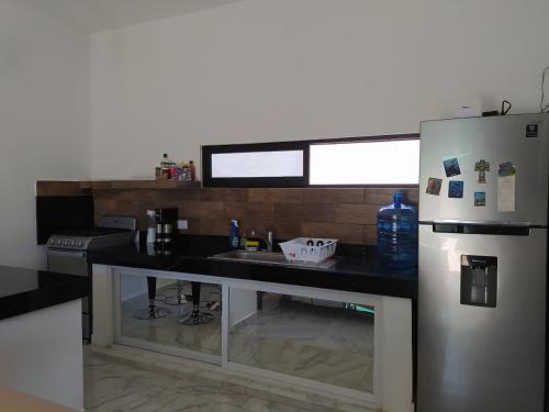 Kuchyň nebo kuchyňský kout v ubytování Casa Flamingo Telchac