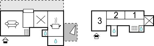 a schematic diagram of a house with two different drawings at Les Lumas in Taizé-Aizie