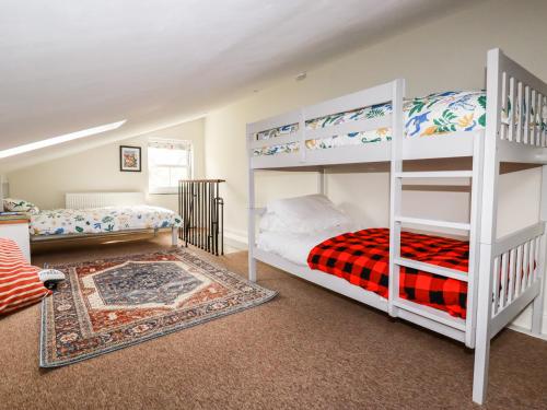 a bedroom with two bunk beds and a rug at Park View in Bodmin