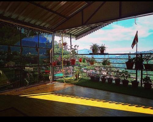 vistas a un balcón con vistas al océano en Esses House A Luxury Homestay and service apartment en Gangtok
