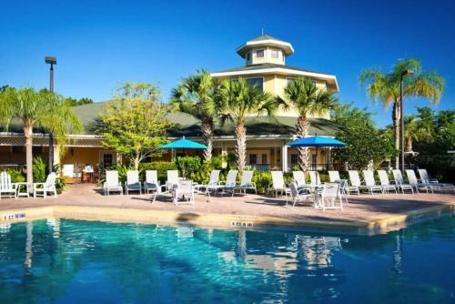 a view of the resort from the pool at Caribe Cove in Kissimmee