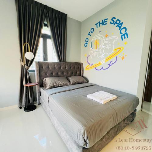 Katil atau katil-katil dalam bilik di GELANG PATAH Forest City-Ataraxia Park 3