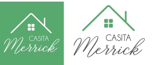 zwei Logos für einen Meth-Shop mit den Worten casa merrier in der Unterkunft Casita Merrick in Arenas de San Pedro