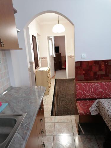 Η κουζίνα ή μικρή κουζίνα στο Kaktuszvirág Apartmanház