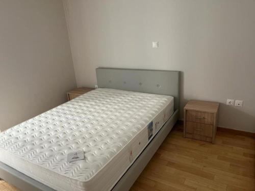 ピレウスにあるAthens Riviera modern apartmentのベッドルーム1室(大型ベッド1台付)