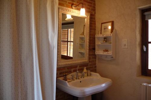 a bathroom with a sink and a mirror at Le Manoir Saint Clair in Balma