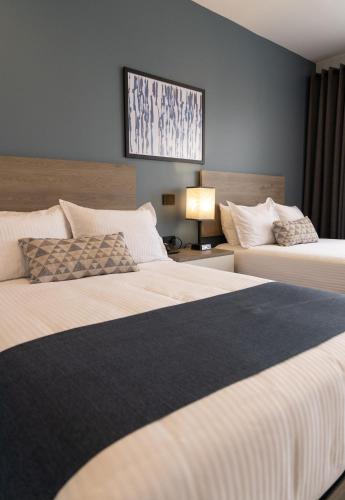 two beds in a hotel room with two beds at TH HOTEL & VIVIENDA in Tepatitlán de Morelos