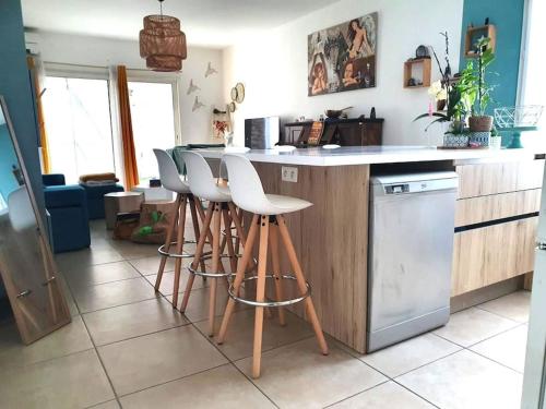 Appart pour 6personnes avec jardin la mer a pieds