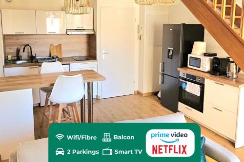 T3 Duplex Thonon Centre - Parking - Gare - Thermes