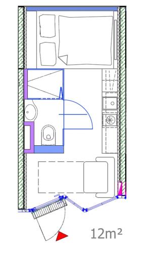 a plan of a house with a floor plan at Smart Nano Living - Wien Hauptbahnhof - self check-in in Vienna