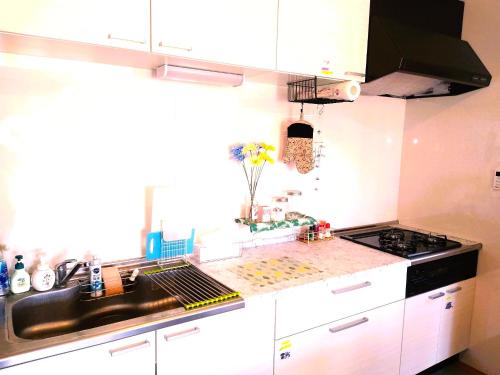 Kuchyň nebo kuchyňský kout v ubytování シーカレント　ゆな　CHIKURA