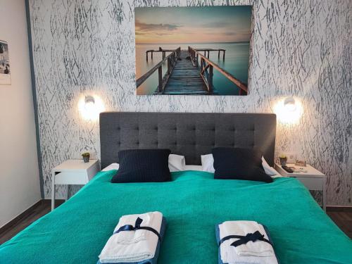 Katil atau katil-katil dalam bilik di Pop Villa in Zadar for 3 person