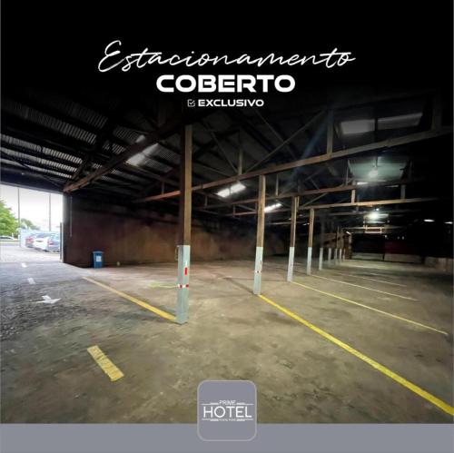 an empty parking lot in a parking garage at Prime Hotel Ponta Porã in Ponta Porã