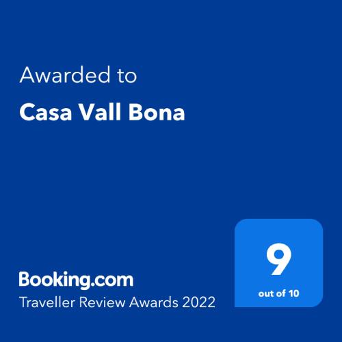 a screenshot of a cell phone with the text awarded to casa val bonano at Casa Vall Bona in Pobla de Masaluca