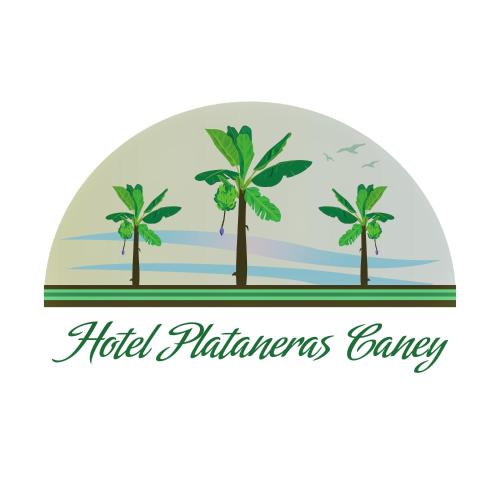 um rótulo com palmeiras e as palavras níquel philippines energia em Hotel Plataneras Caney em Turbo
