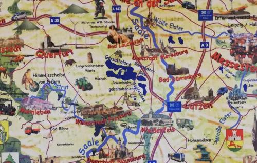 a close up of a map at Pension Winter in Mücheln