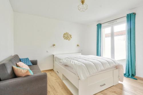 Posteľ alebo postele v izbe v ubytovaní À 250m de la plage - Belle maison pour 6