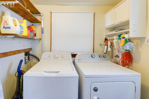 two washing machines in a laundry room with a washer and dryer at Cape May Vacation Rental with Panoramic Ocean Views! in Cape May Court House