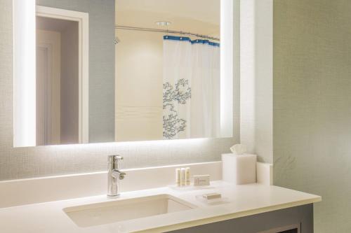 a bathroom with a sink and a mirror at Residence Inn by Marriott Boston Braintree in Braintree