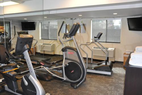 a gym with two exercise bikes and a treadmill at Fairfield Inn & Suites Ukiah Mendocino County in Ukiah