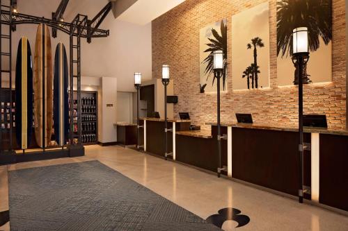 a lobby of a hotel with a wine bar at Residence Inn by Marriott San Diego Downtown/Gaslamp Quarter in San Diego