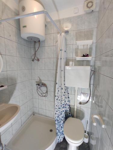 a bathroom with a toilet and a sink at Apartments with parking space Slatine, Ciovo - 12811 in Slatine