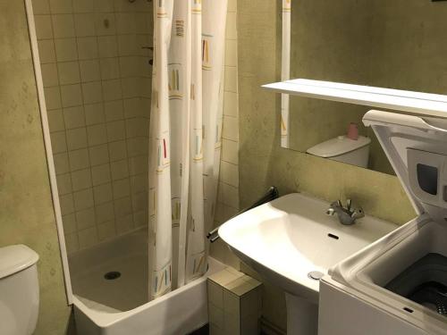 Kúpeľňa v ubytovaní Cap d'Agde : T2 spacieux, parking, balcon, piscine, proche commerces et plage - FR-1-723-19