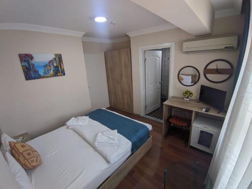 Katil atau katil-katil dalam bilik di Rumeli Konak Butik Otel