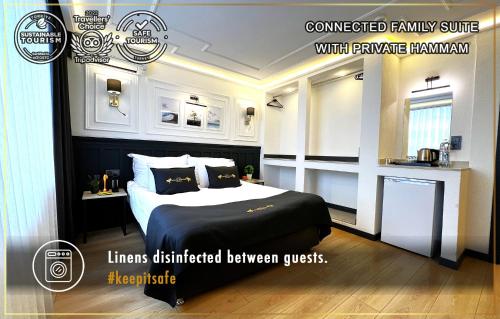 a poster of a bedroom with a bed at Angel's Home Hotel - Angel Group Hotels in Istanbul