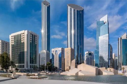 a rendering of a city skyline with skyscrapers at Fabulous Luxury Room in Abu Dhabi