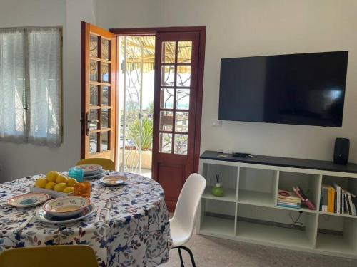 A television and/or entertainment centre at Casa Visconti, Bordighera, vista mare