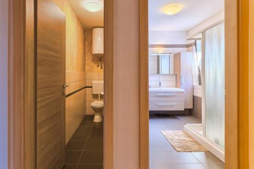 a bathroom with a toilet and a sink at Apartment Fran in Banjole