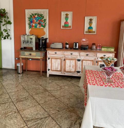 Küche/Küchenzeile in der Unterkunft Flat Excepcional no Centro de Capivari