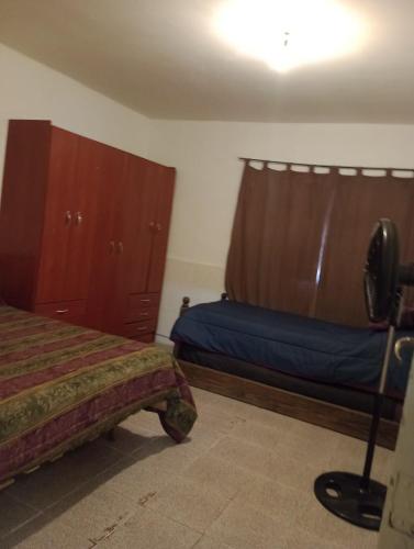 a bedroom with two beds and a bed and cabinets at Alojamiento mendoza in Las Heras