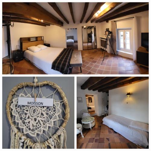Postel nebo postele na pokoji v ubytování Le Moulin de Pommeuse