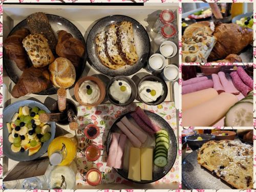 un collage d’images de différents types de denrées alimentaires dans l'établissement In de Boerderij, à Arum