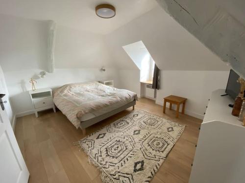 Posteľ alebo postele v izbe v ubytovaní Appartement Centre Bourg de Carnac 6 pers