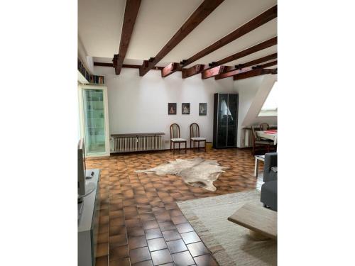 a living room with a rug on the floor at Ferienwohnung Am Schloss in Sigmaringen