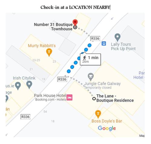 een kaart van een locatie in een locatieoverzicht bij Number 31 Boutique Townhouse in Galway