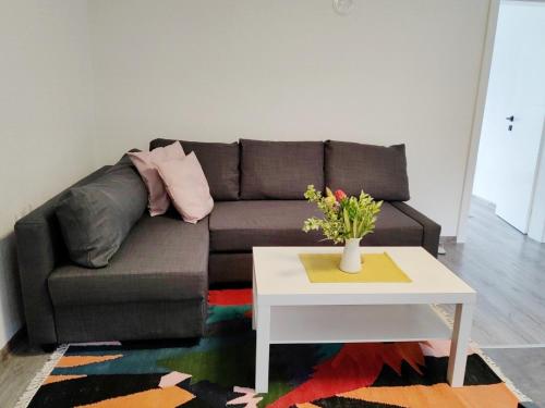 a living room with a couch and a table at Ive Andrica 3 in Višegrad