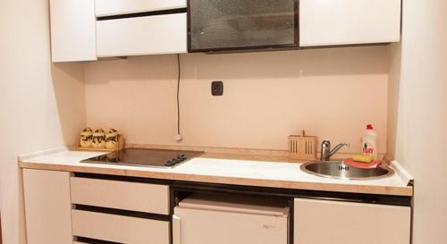 a kitchen with a sink and a counter top at Vila Centar in Budva