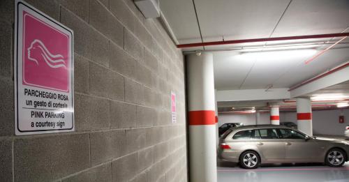 a parking garage with a car parked in it at Best Western Plus Hotel Galileo Padova in Padova