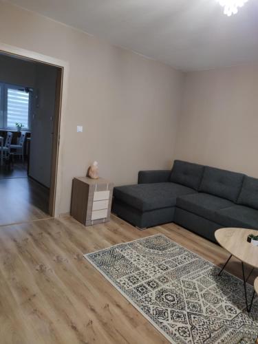 a living room with a couch and a table at APARTAMENT MAGNOLIA in Sandomierz