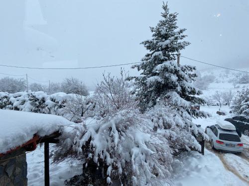 Blessings Chalet στον Παλαιό Άγιο Αθανάσιο με Τζάκι, Barbeque, μεγάλη αυλή και υπέροχη θέα зимой