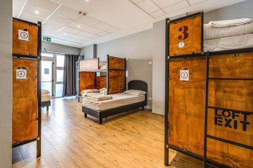 a room with two bunk beds in it at Hostel Trastevere in Rome